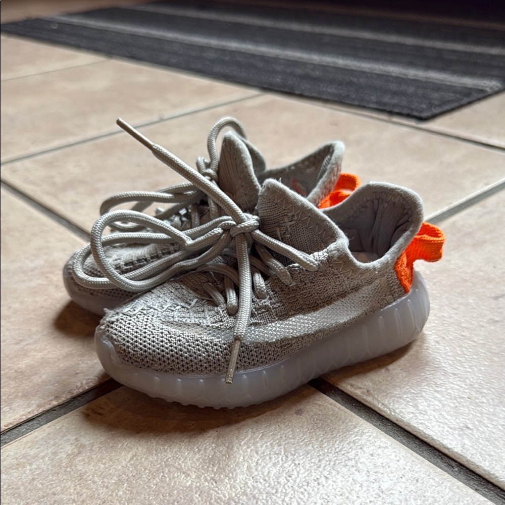 Kids' Gray and Orange Sneakers